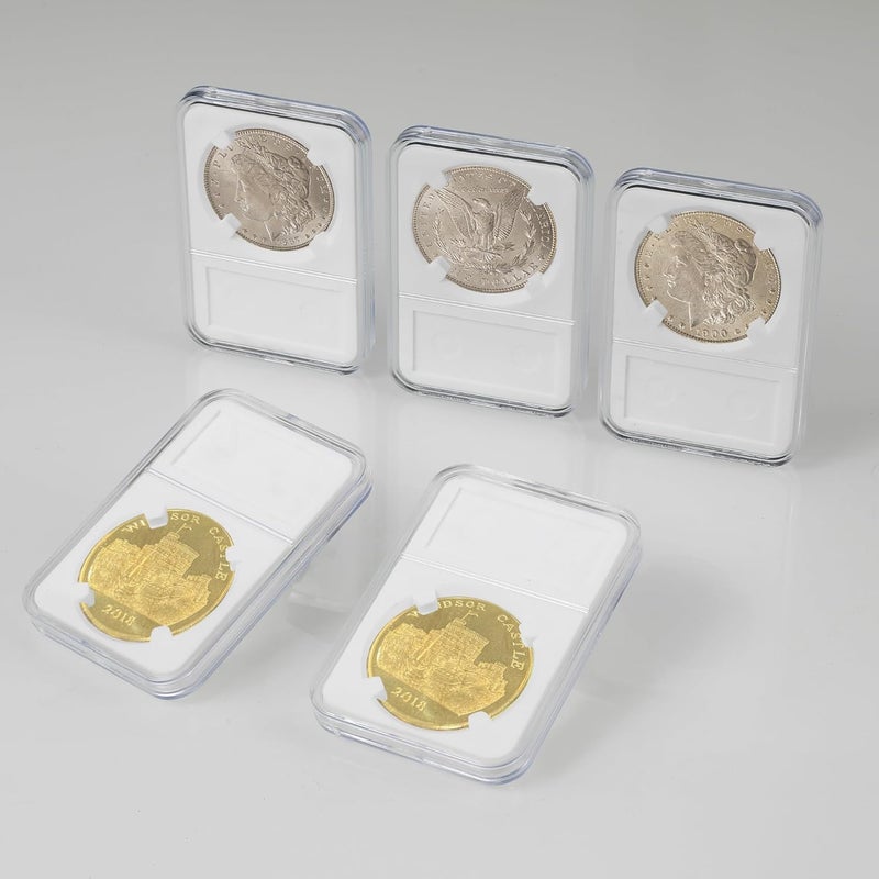 TJWODO 10-Pack Coin Slab Display Holder, Storage Case for Morgan, Peace, IKE Silver 38mm Dollar Coin, Organize Your Coin Collection with Clear Acrylic Cases - Image 5